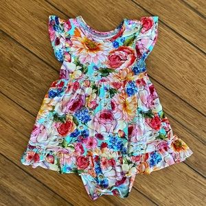 Posh Peanut Ruffled Bodysuit Dress - 18-24 months